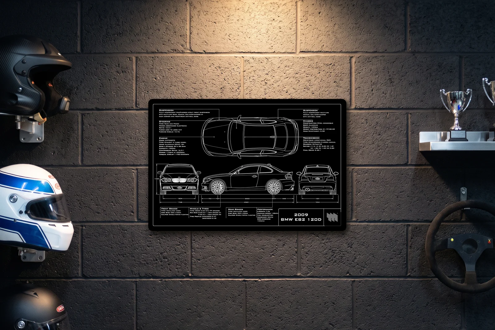 2009 BMW E82 120D, on a racing wall, landscape