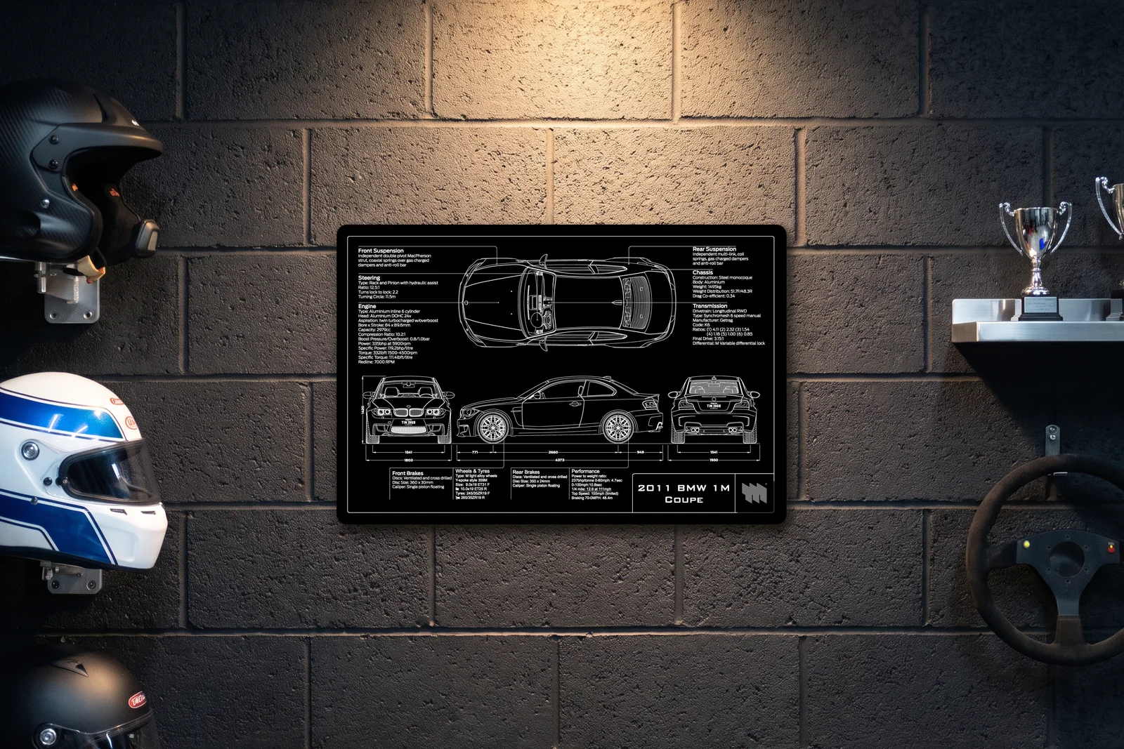 2011 BMW 1M Coupe, on a racing wall, landscape