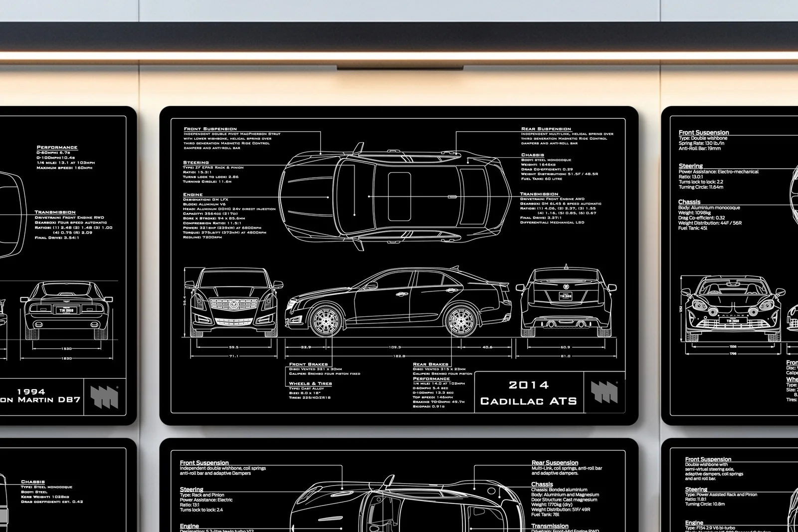 2014 Cadillac ATS, close on the workshop wall