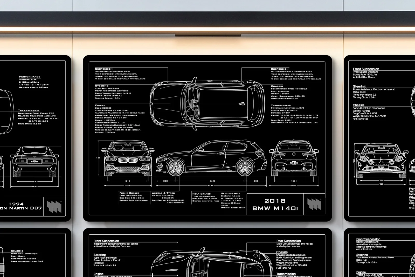 2018 BMW M140i, close on the workshop wall
