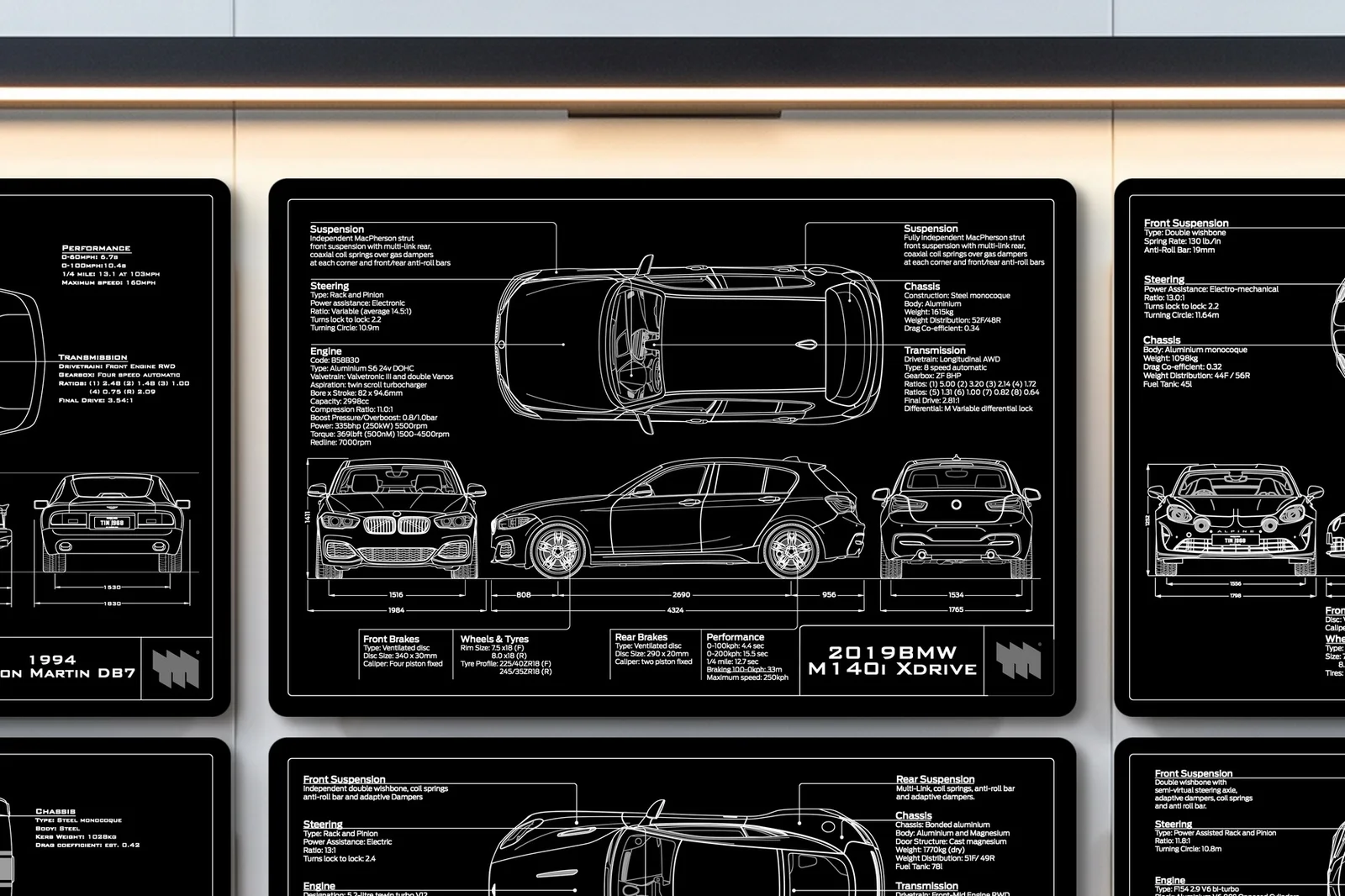 2019 BMW M140i Xdrive, close on the workshop wall